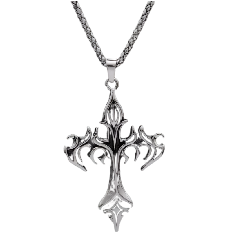 Flame Cross Necklace